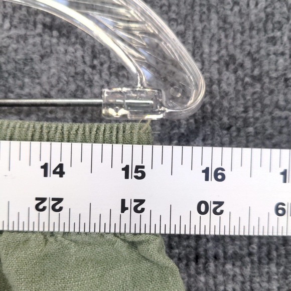 Old Navy Womens Pleated Skirt Green Size M Linen Blend Pockets - Picture 6 of 12